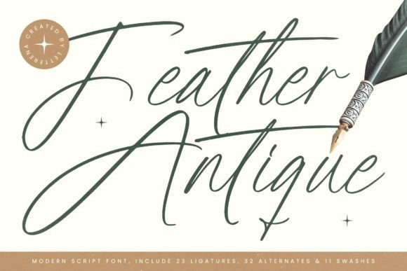 Feather Antique: A Luxurious Script Font for Modern Branding